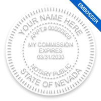 This notary public embosser for the state of Nevada meets state regulations and provides top quality embossed impressions. Orders over $100 ship free!