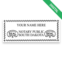 Top quality South Dakota notary eSeal meets all state requirements and is available in 5 colors. Delivered via email within 48 business hours.
