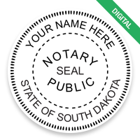 This round notary public digital eSeal for the state of South Dakota adheres to state regulations and provides top quality impressions.