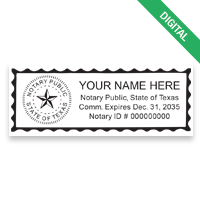 Top quality Texas notary eSeal meets all state requirements and is available in 5 colors. Delivered via email within 48 business hours.