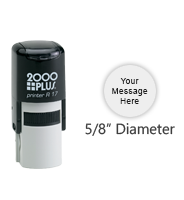 Customize this round 5/8" diameter stamp with text or your logo in your choice of 11 vibrant ink colors. Refillable and ships in 1-2 business days.