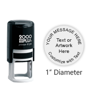 Customize this 1" round stamp free with text or your logo in your choice of 11 exciting ink colors. Refillable and durable. Ships in 1-2 business days.