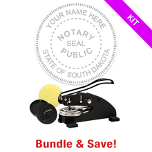 This notary deluxe kit for the state of South Dakota meets state regulations & provides top quality embossed impressions. Also comes with seal inker & foil seals.