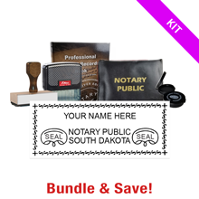 This SD notary premium kit, meets all state requirements & is available on 5 mount choices with record book thumbprint pad, notary bag & a stock notary stamp.