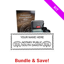 South Dakota Notary Standard Kit includes rectangle stamp, record book & thumbprint pad. Upgrades are optional. Fast & free shipping over $100