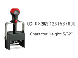 Stock 5/32" character height date stamp with 10 manual number bands available in 11 ink colors! Great for high volume stamping. Ships in 7-10 business days!