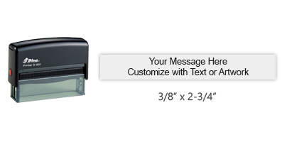 Customize this 3/8" x 2-3/4" stamp with 2 lines of text or artwork in a choice of 11 ink colors! Great for signatures or emails. Ships in 1-2 business days!
