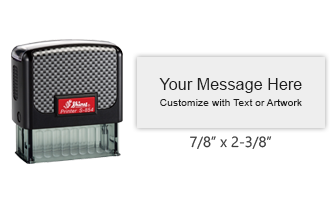 This 7/8" x 2-3/8" top quality stamp is customizable with up to 5 lines of text in a choice of 11 ink colors! Great for labels. Orders over $100 ship free!