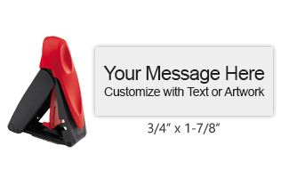 Customize this 3/4" x 1-7/8" pocket stamp w/ up too 4 lines of text/artwork. Available in 11 ink colors. Great for address stamps. Ships in 1-2 business days.