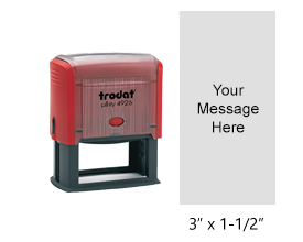 Customize this 3" x 1-1/2" self-inking stamp with up to 18 lines of text or artwork in your choice of 11 ink colors. Fast & free shipping on orders over $100!