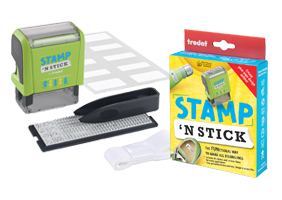 Personalize this 9/16" x 1-1/2" clothing stamp kit with DIY letters/numbers/icons. Perfect for kid's essentials, shared spaces & versatile surfaces! Ships fast!
