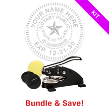 This notary deluxe kit for the state of Texas meets state regulations & provides top quality embossed impressions. Also comes with seal inker & foil seals.