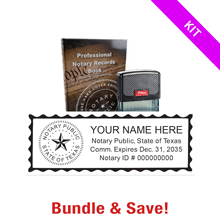 Top quality Texas notary renewal kit, meets all state requirements and is available on 5 mount choices with record book. Ships quick!