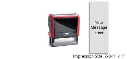 Personalize this 2-3/4" x 1" stamp w/ up to 17 lines of text/your logo, in your choice of 11 ink colors. Refillable & easy to use. Ships in 1-2 business days.