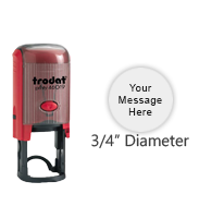 Customize this round self-inking 3/4" stamp with up to 3 lines of text, logo or artwork in your choice of 11 ink colors. Free shipping on orders over $75!