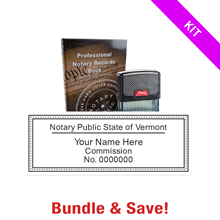 Top quality Vermont notary renewal kit, meets all state requirements and is available on 5 mount choices with record book. Ships quick!