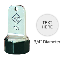 This 3/4" high quality metal inspection stamp can be customized for free. Use with industrial inks or traditional stamp pad. Ships free in 3-5 business days.