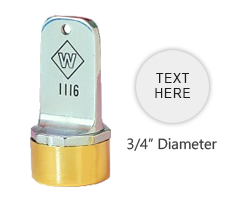 Customize this 3/4" round inspection stamp free with up to 2 lines of text. Use with industrial inks or traditional stamp pad. Ships in 3-5 business days.
