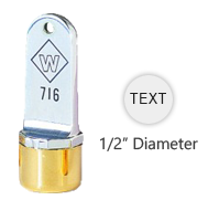 Customize this 1/2" top quality inspection stamp with text or artwork. Use with industrial inks or traditional stamp pad. Ships in 3-5 business days.