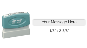 Customize this 1/8" x 2-3/8" stamp free with up to 1 line of text in your choice of 11 ink colors. Fast & free shipping on orders over $45.