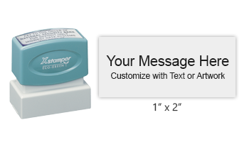 Customize this premium quality 1" x 2" stamp with up to 5 lines of text or artwork in your choice of 11 vibrant ink colors. Ships in 4-5 business days.
