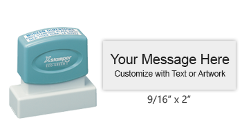 Customize this premium quality 9/16" x 2" stamp with up to 3 lines of text or artwork in your choice of 11 exciting ink colors. Ships in 4-5 business days.