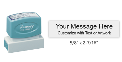 Customize this top quality 5/8" x 2-7/16" stamp with up to 3 lines of text or artwork in your choice of 11 exciting ink colors. Ships in 4-5 business days.