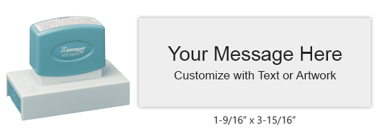 Customize this large top quality 1-9/16" x 3-15/16" stamp with up to 9 lines of text or artwork in your choice of 11 ink colors. Ships in 4-5 business days.