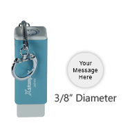 Customize this 3/8" round stamp with 1 line of text or a small image in your choice of 11 ink colors. Perfect for on the go use. Orders ship free over $60.