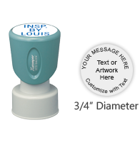 Customize this round 3/4" stamp with 3 lines of text or artwork and choose from 11 ink colors. Ideal for monograms or logos and ships in 4-5 business days.