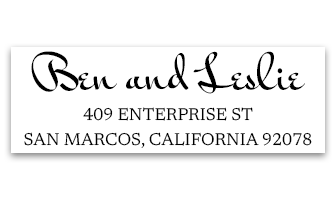 Customize this address stamp with 3 lines of text, 4 mount options and 11 ink colors. Perfect for the home or office.