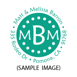 Reverse Bullets round monogram address stamp on 5 mount options. Hand stamp requires ink pad, not included. Fast & free shipping on orders $100 and over!