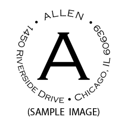 Serif Initial round monogram address stamp on 5 mount options. Hand stamp requires ink pad, not included. Fast & free shipping on orders $75 and over!