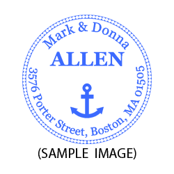 Anchor round monogram address stamp on 5 mount options. Hand stamp requires ink pad, not included. Fast & free shipping on orders $100 and over!