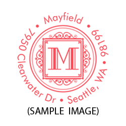Detailed Woodcut round monogram address stamp on 5 mount options. Hand stamp requires ink pad, not included. Fast & free shipping on orders $100 and over!
