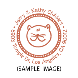 Cat round monogram address stamp on 5 mount options. Hand stamp requires ink pad, not included. Fast & free shipping on orders $100 and over!