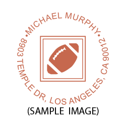 Football round monogram address stamp on 5 mount options. Hand stamp requires ink pad, not included. Fast & free shipping on orders $100 and over!