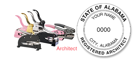 This professional architect embosser for the state of Alabama adheres to state regulations and provides top quality impressions. Orders over $60 ship free.