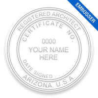 This professional architect embosser for the state of Arizona adheres to state regulations and provides top quality impressions. Orders over $100 ship free.