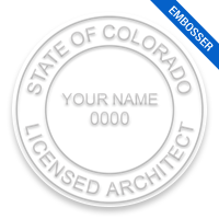 This professional architect embosser for the state of Colorado adheres to state regulations and provides top quality impressions. Orders over $100 ship free.