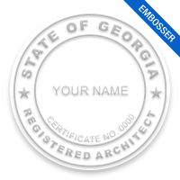 This professional architect embosser for the state of Georgia adheres to state regulations and provides top quality impressions. Orders over $75 ship free.