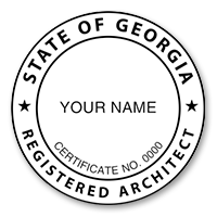 This professional architect stamp for the state of Georgia adheres to state regulations and provides top quality impressions. Orders over $60 ship free.