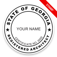 This professional architect stamp for the state of Georgia adheres to state regulations and provides top quality impressions. Orders over $75 ship free.