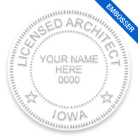 This professional architect embosser for the state of Iowa adheres to state regulations and provides top quality impressions. Orders over $75 ship free.