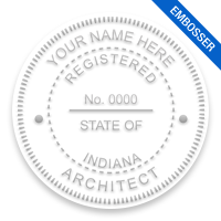 This professional architect embosser for the state of Indiana adheres to state regulations and provides top quality impressions. Orders over $60 ship free.