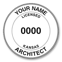 This professional architect stamp for the state of Kansas adheres to state regulations and provides top quality impressions. Orders over $45 ship free.