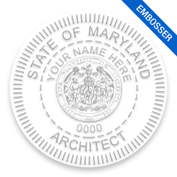 This professional architect embosser for the state of Maryland adheres to state regulations and provides top quality impressions. Orders over $75 ship free.