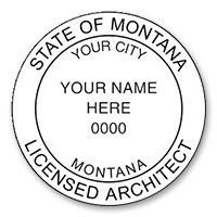 This professional architect stamp for the state of Montana adheres to state regulations and provides top quality impressions. Orders over $45 ship free.