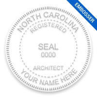 This professional architect embosser for the state of North Carolina adheres to state regulations and makes top quality impressions. Orders over $75 ship free.