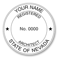 This professional architect stamp for the state of Nevada adheres to state regulations and provides top quality impressions. Orders over $45 ship free.